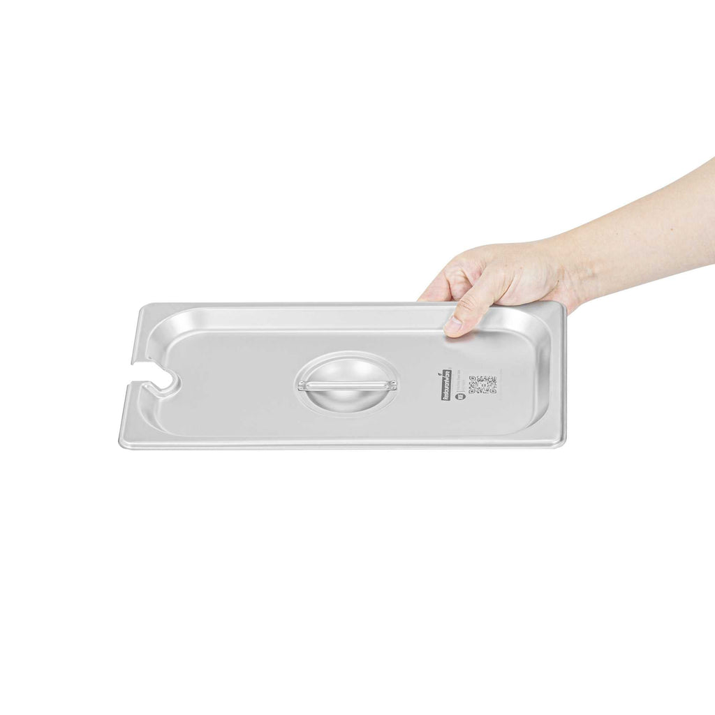 Kitchen Tek Stainless Steel Slotted Lid - Fits 1/3 Size Steam Table Pan - 1 count box