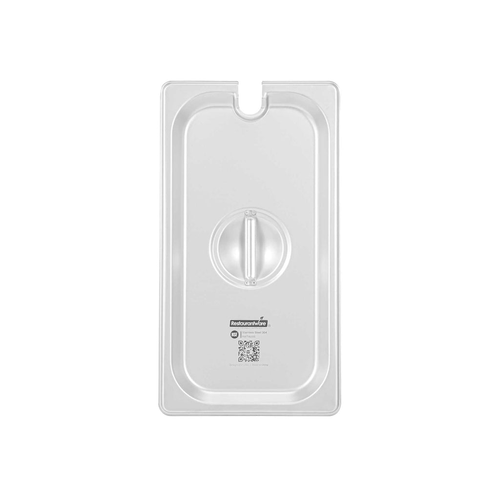 Kitchen Tek Stainless Steel Slotted Lid - Fits 1/3 Size Steam Table Pan - 1 count box