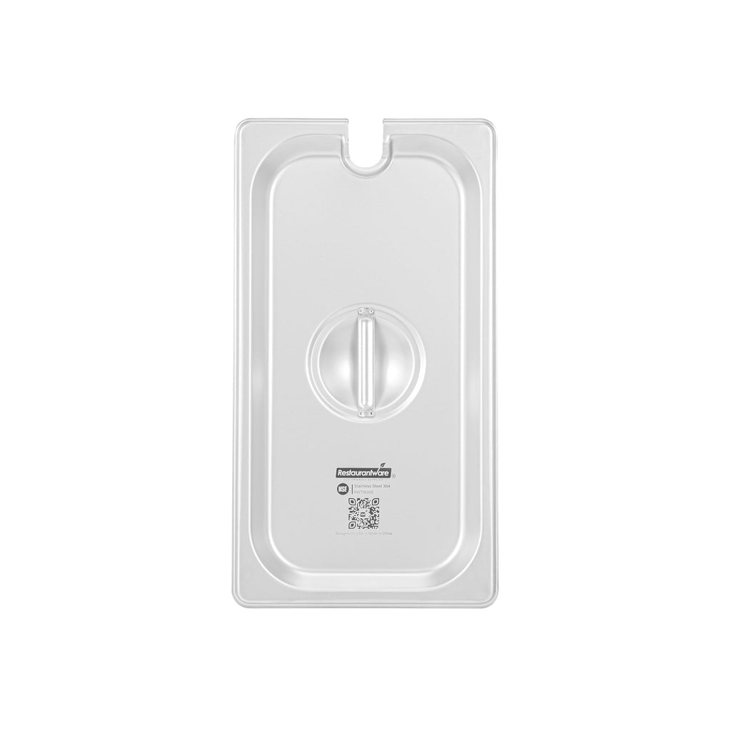 Kitchen Tek Stainless Steel Slotted Lid - Fits 1/3 Size Steam Table Pan - 12 count box