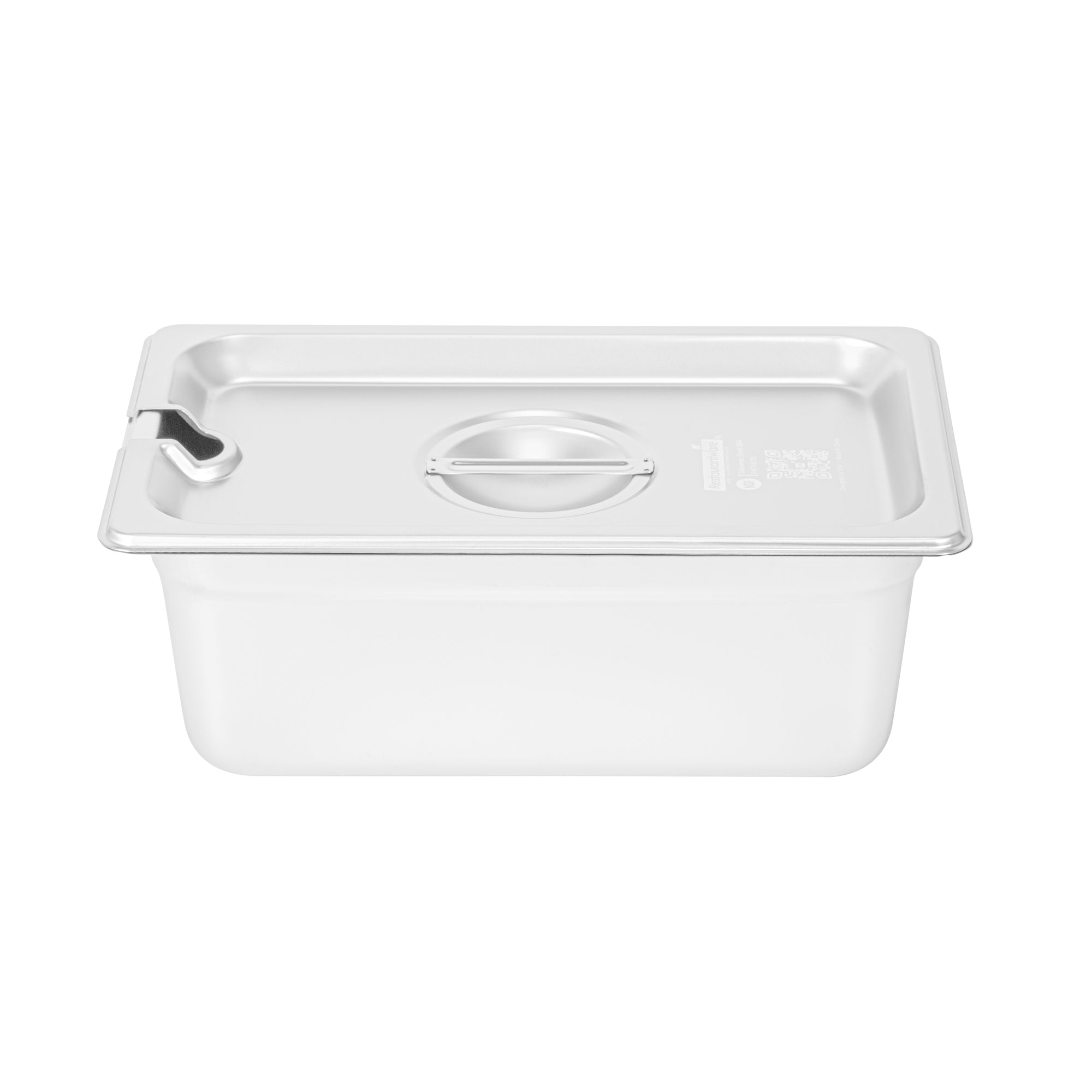 Kitchen Tek Stainless Steel Slotted Lid - Fits 1/4 Size Steam Table Pan - 12 count box