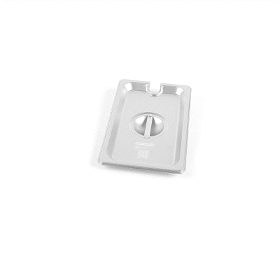 Kitchen Tek Stainless Steel Slotted Lid - Fits 1/4 Size Steam Table Pan - 12 count box