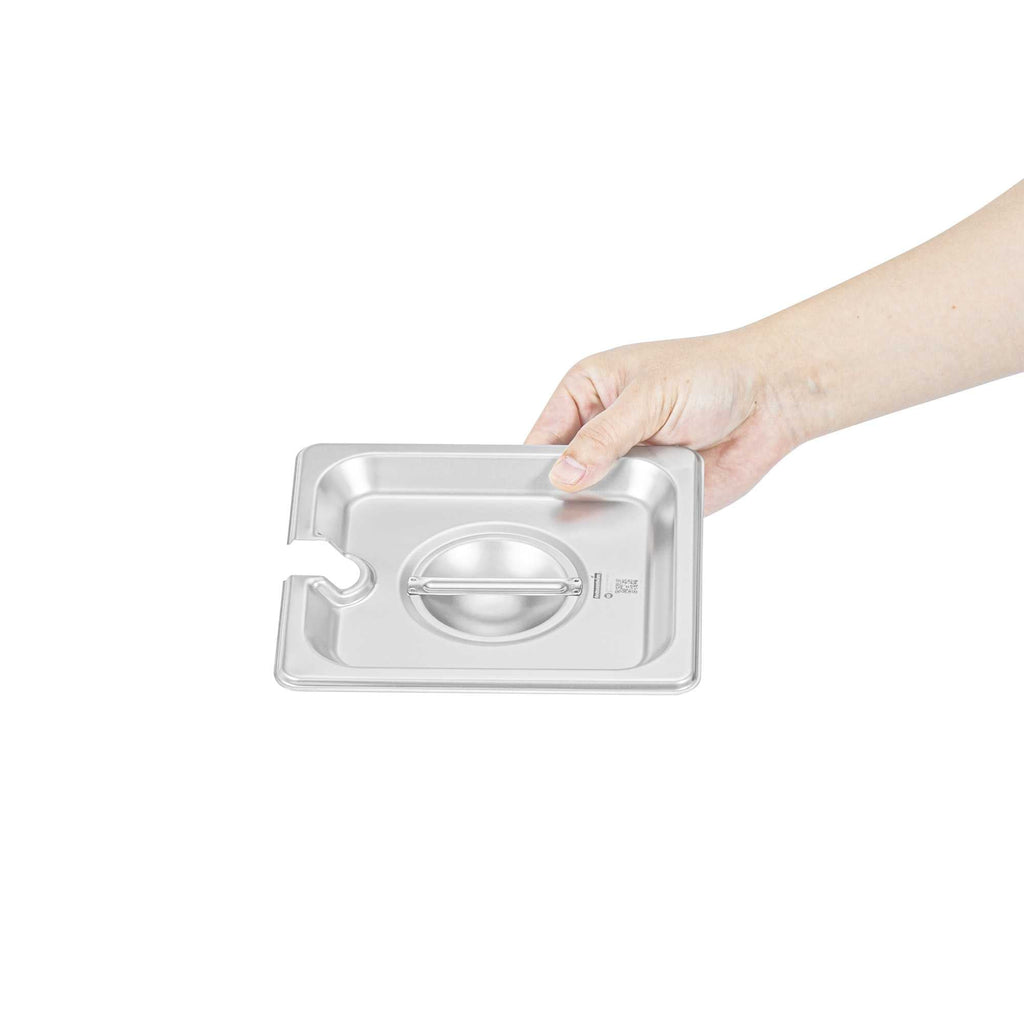 Kitchen Tek Stainless Steel Slotted Lid - Fits 1/6 Size Steam Table Pan - 1 count box