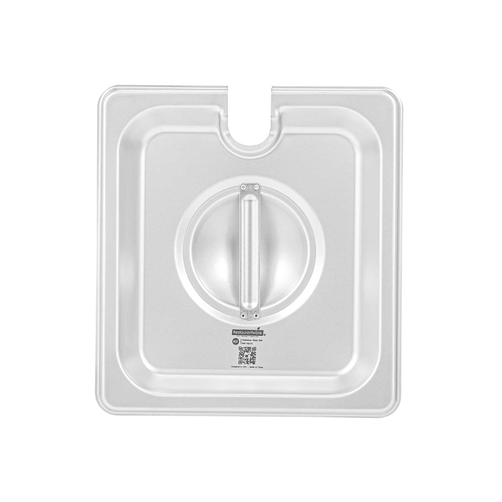 Kitchen Tek Stainless Steel Slotted Lid - Fits 1/6 Size Steam Table Pan - 1 count box