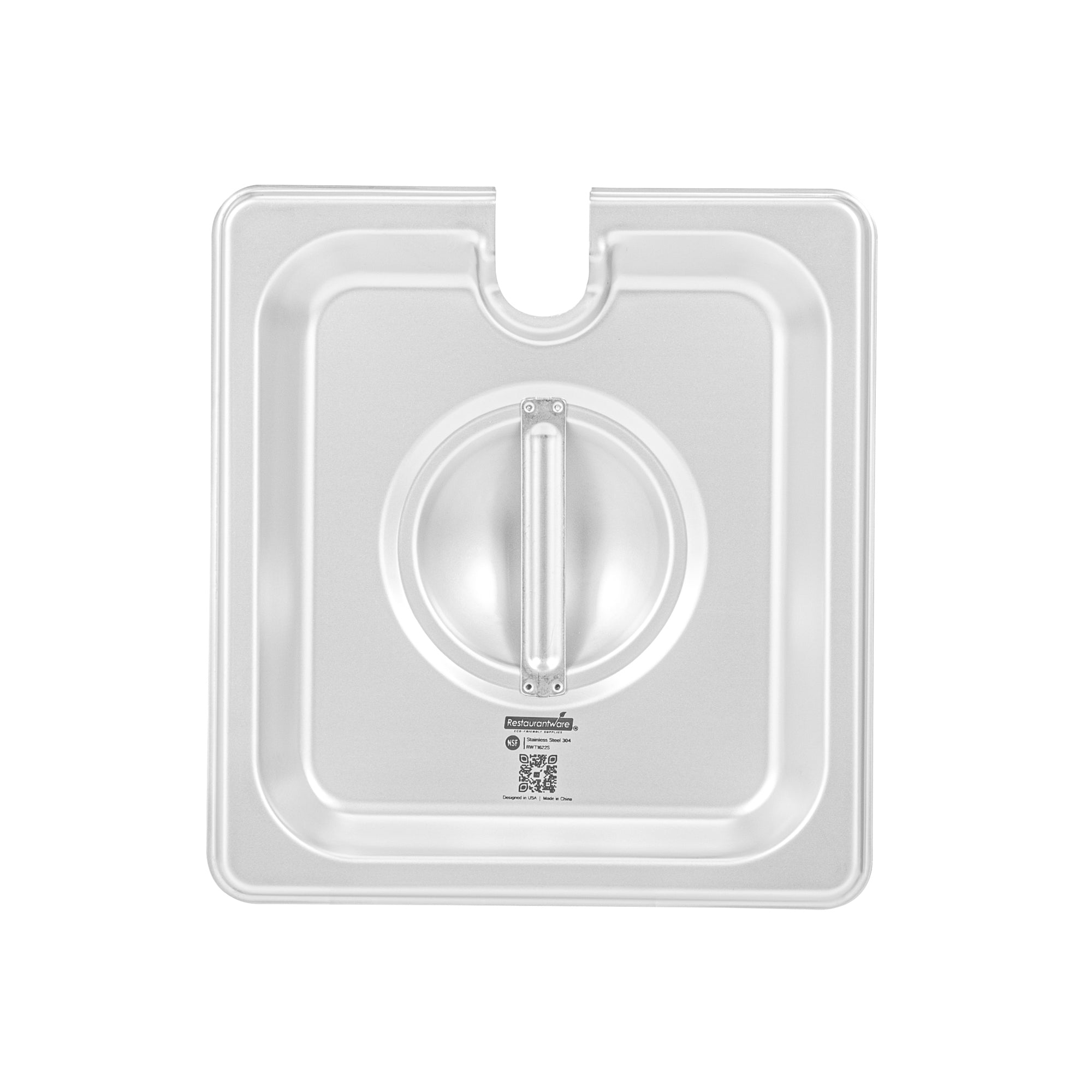 Kitchen Tek Stainless Steel Slotted Lid - Fits 1/6 Size Steam Table Pan - 12 count box