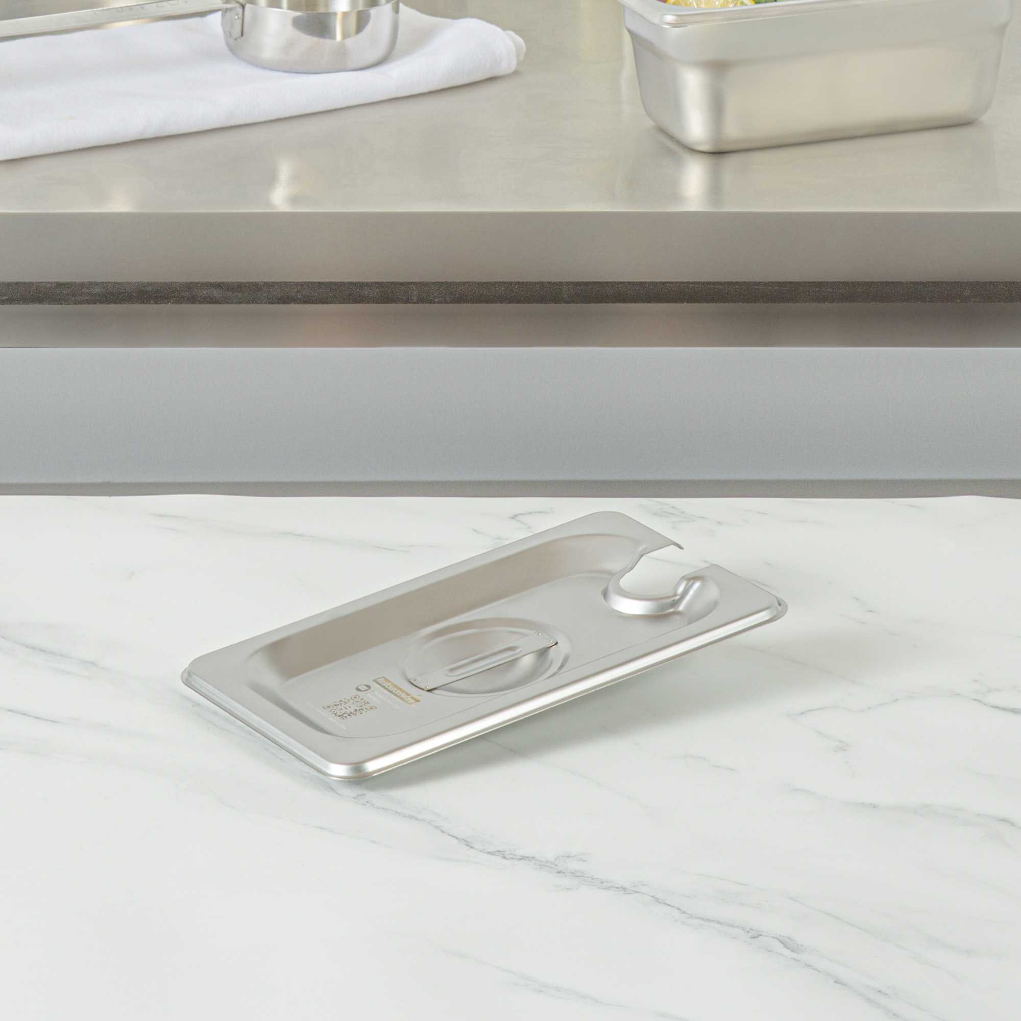 Kitchen Tek Stainless Steel Slotted Lid - Fits 1/9 Size Steam Table Pan - 1 count box