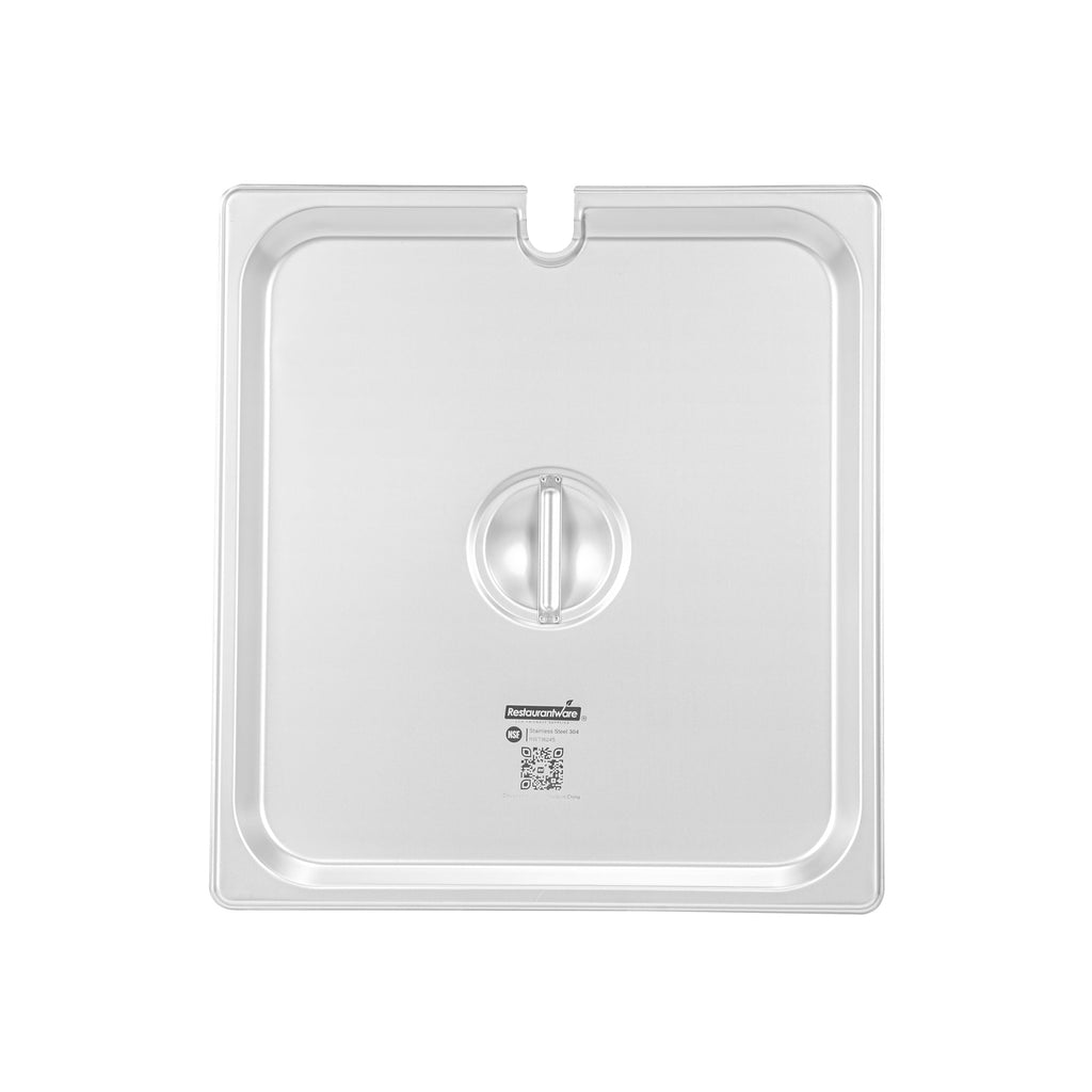 Kitchen Tek Stainless Steel Slotted Lid - Fits 2/3 Size Steam Table Pan - 12 count box