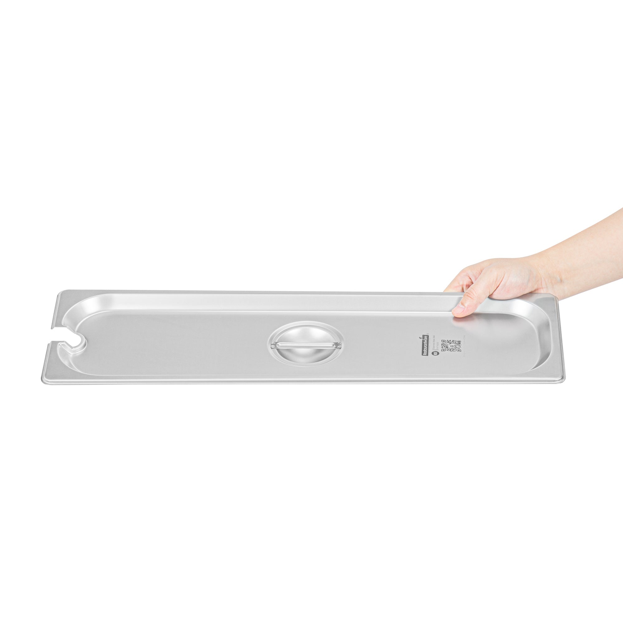 Kitchen Tek Stainless Steel Slotted Lid - Fits 1/2 Size Long Steam Table Pan - 12 count box