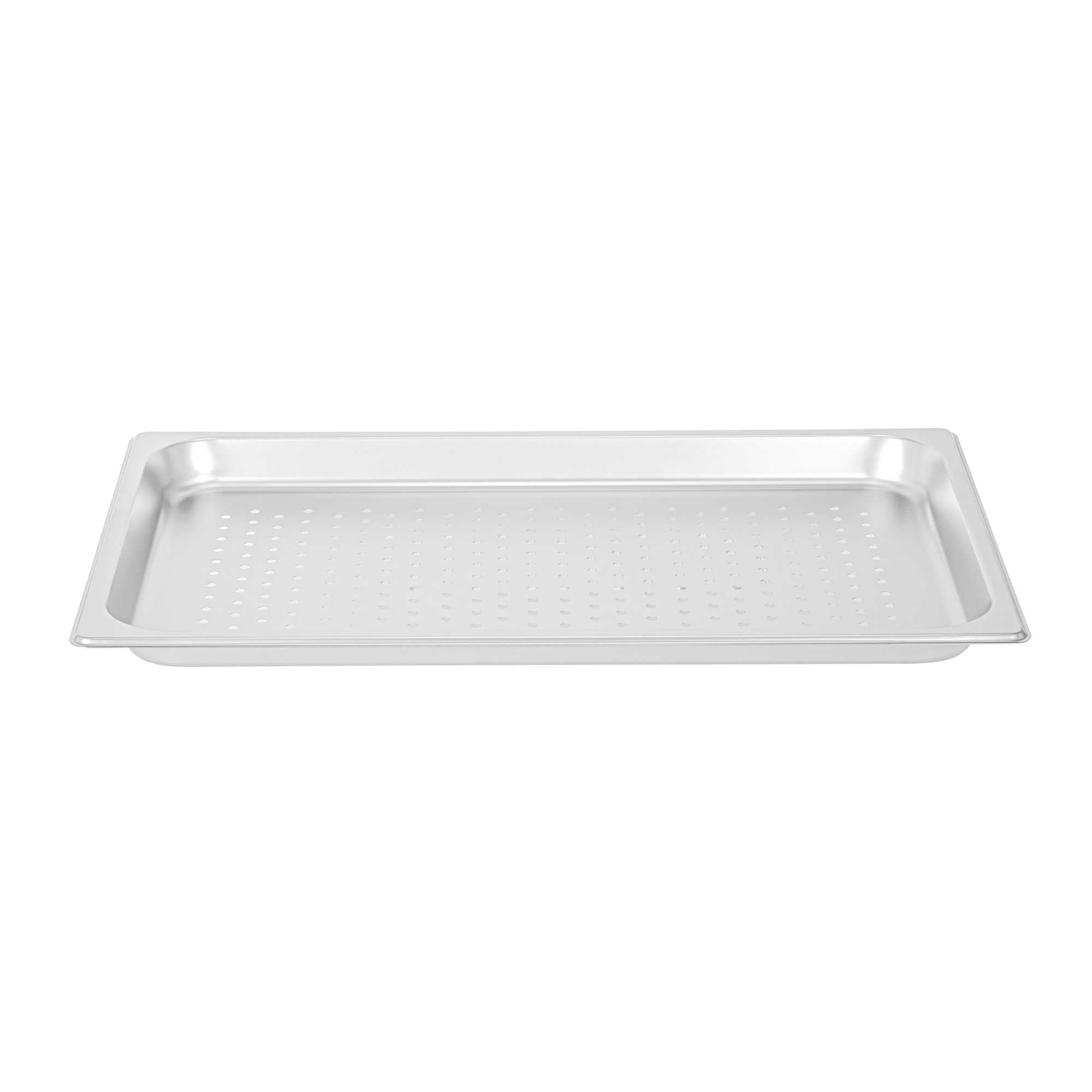 Kitchen Tek Stainless Steel Full Size Steam Table Pan - 1 1/4 Inch Deep, Perforated, Anti Jam, 24 Gauge - 1 count box