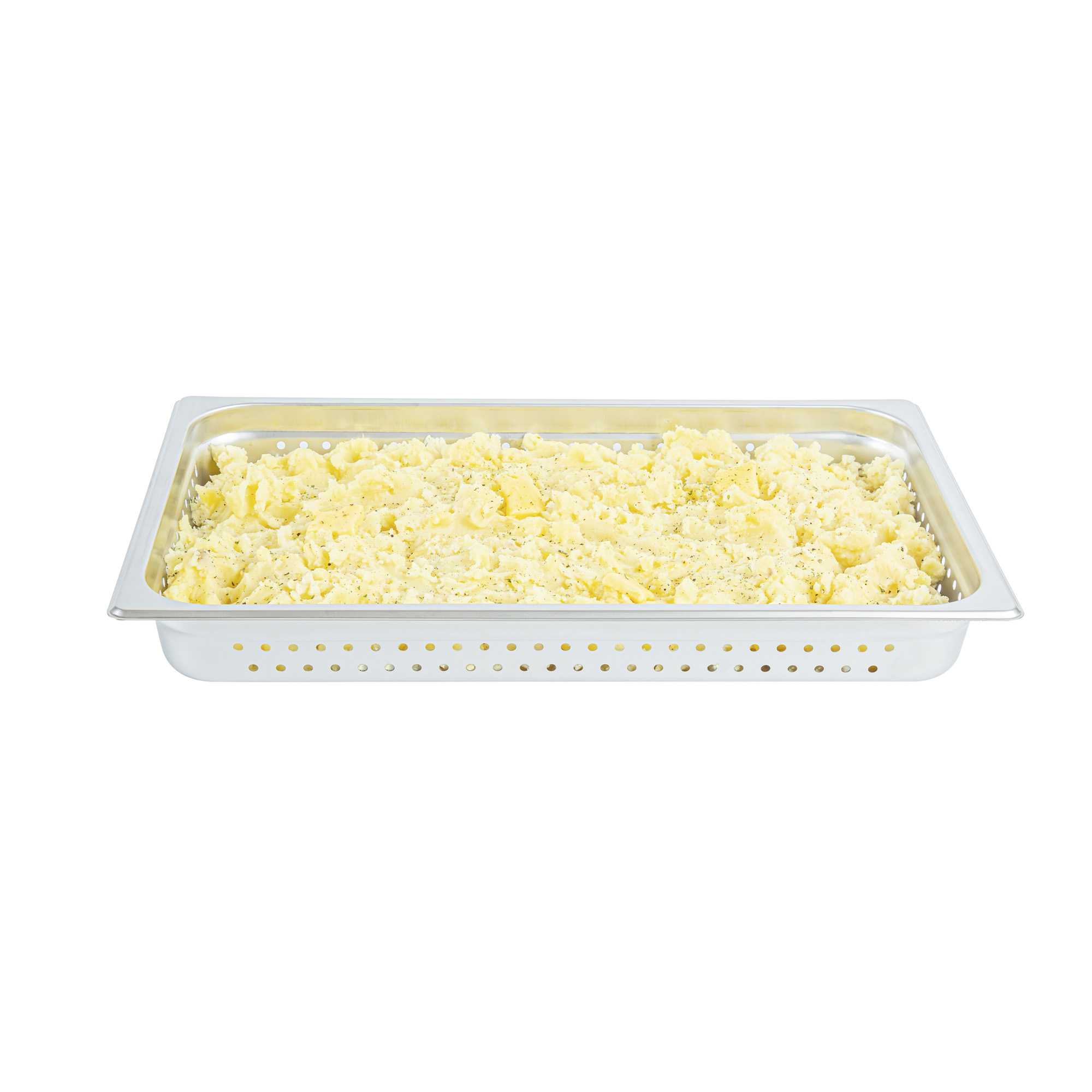 Kitchen Tek Stainless Steel Full Size Steam Table Pan - 2 1/2 Inch Deep, Perforated, Anti Jam, 24 Gauge - 1 count box