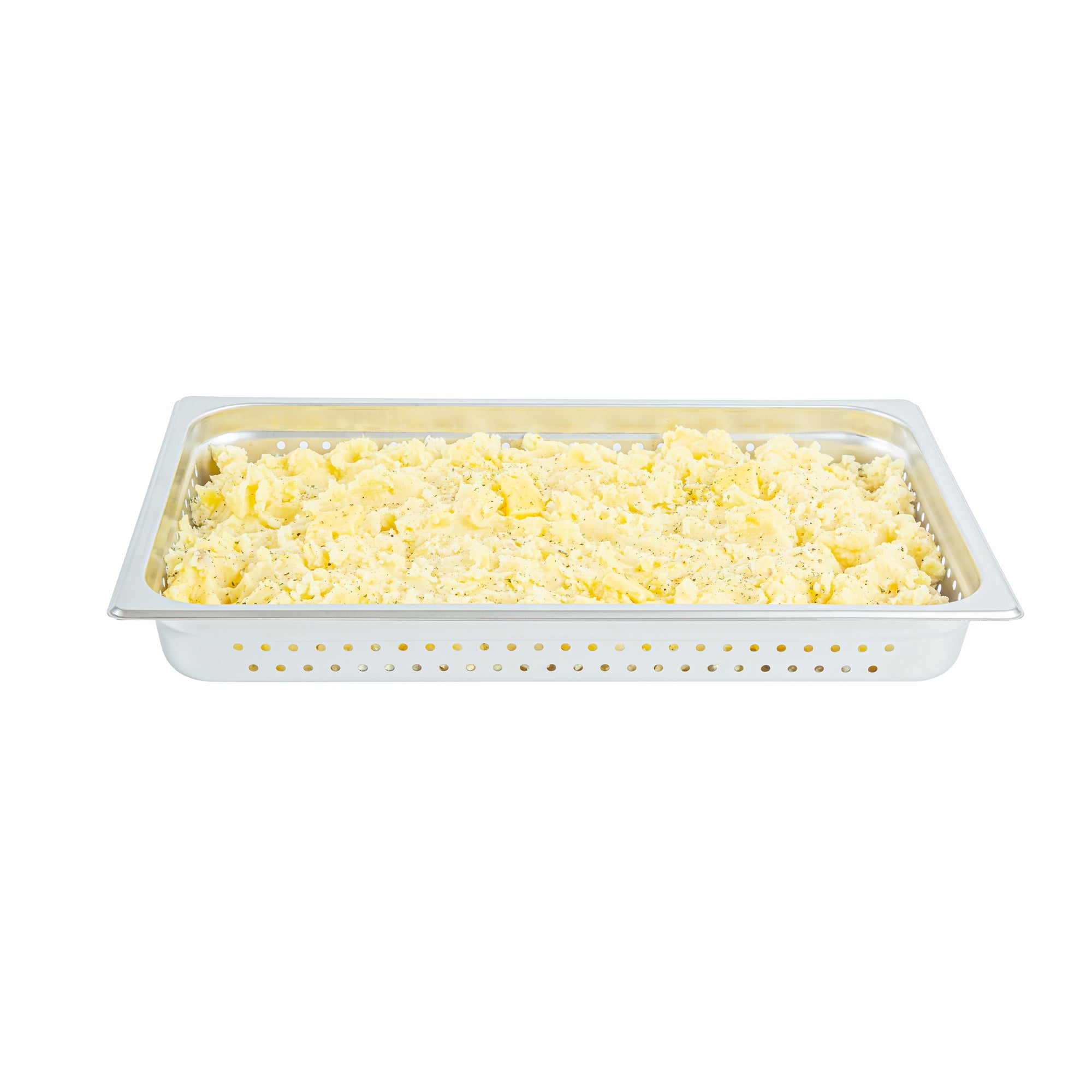 Kitchen Tek Stainless Steel Full Size Steam Table Pan - 2 1/2 Inch Deep, Perforated, Anti Jam, 24 Gauge - 6 count box