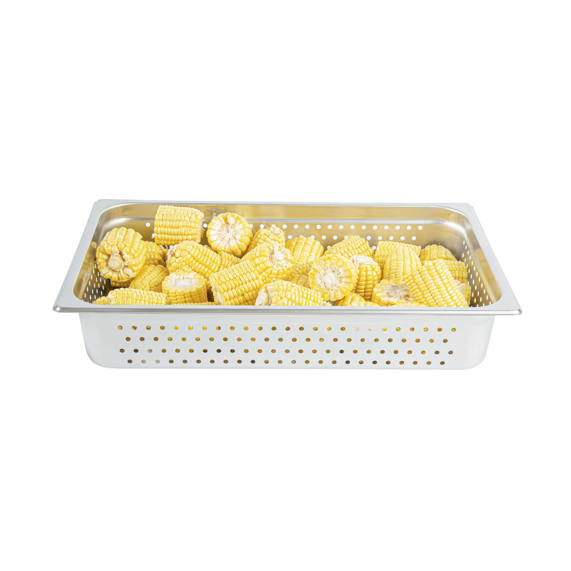 Kitchen Tek Stainless Steel Full Size Steam Table Pan - 4 Inch Deep, Perforated, Anti Jam, 24 Gauge - 1 count box