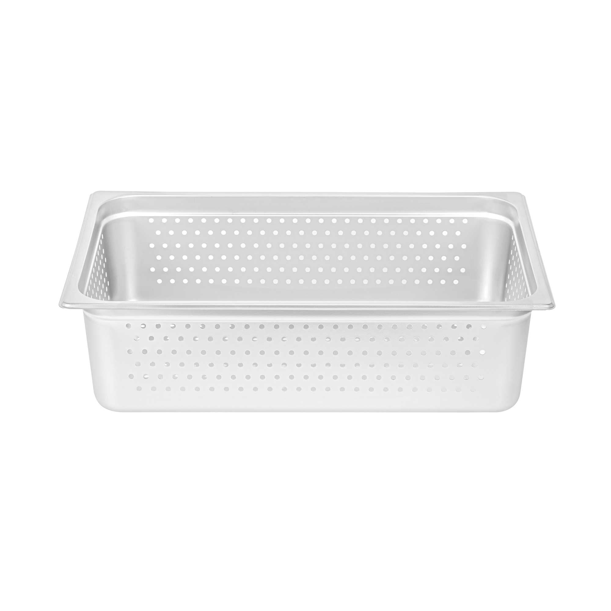 Kitchen Tek Stainless Steel Full Size Steam Table Pan - 6 Inch Deep, Perforated, Anti Jam, 24 Gauge - 1 count box