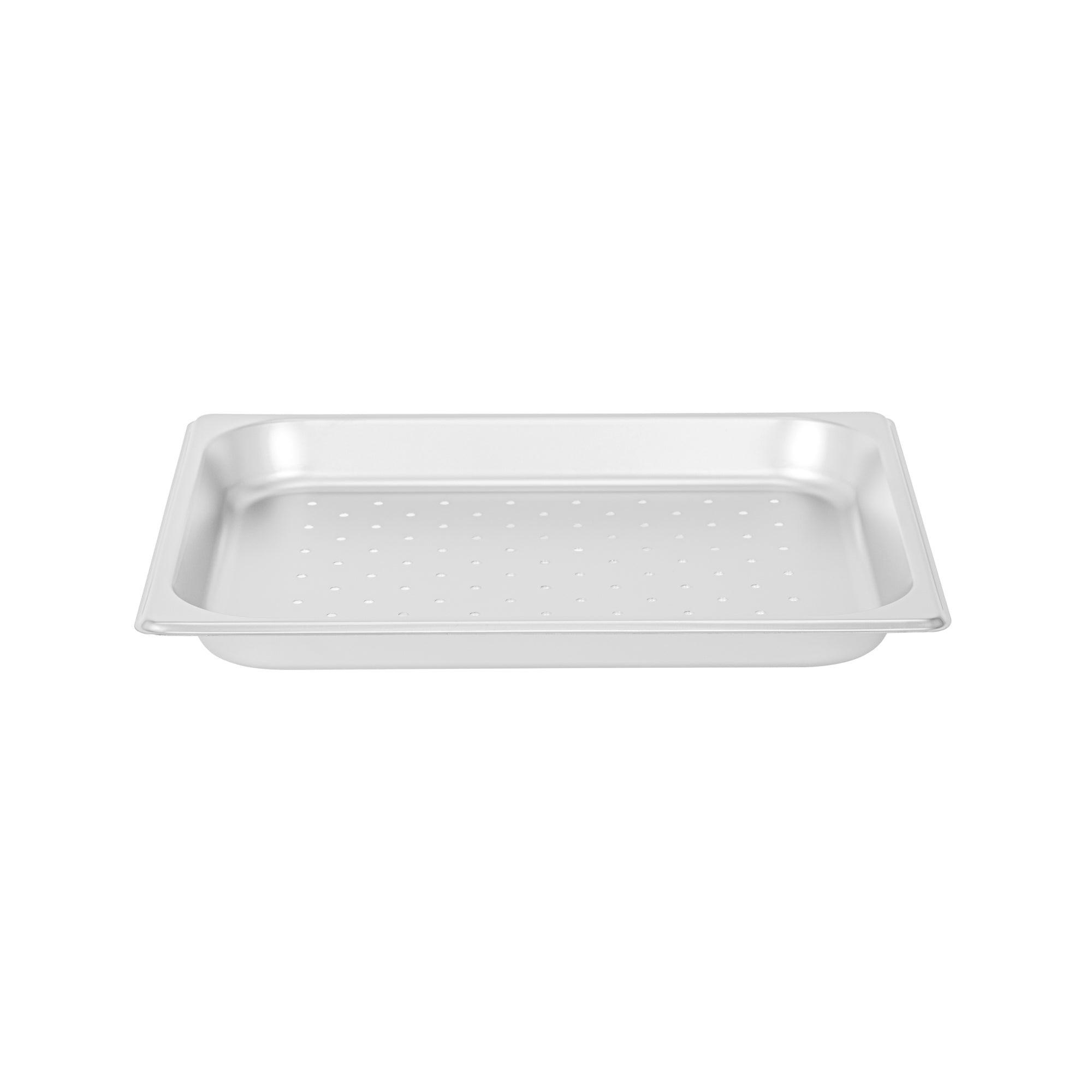 Kitchen Tek Stainless Steel 1/2 Size Steam Table Pan - 1 1/4 Inch Deep, Perforated, Anti Jam, 24 Gauge - 12 count box