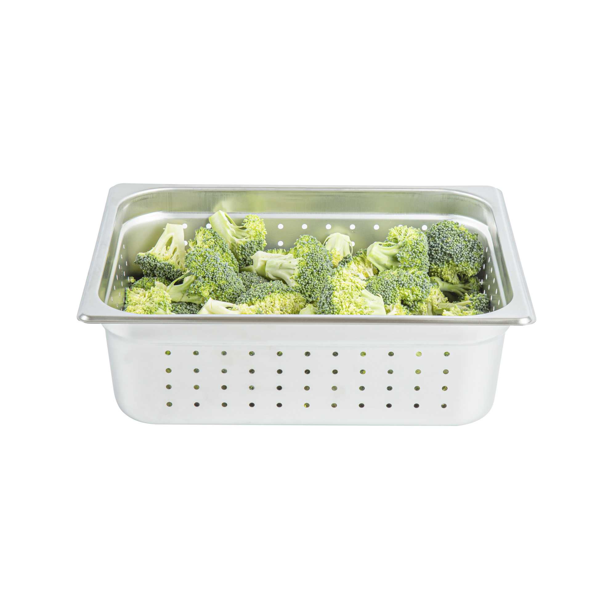 Kitchen Tek Stainless Steel 1/2 Size Steam Table Pan - 4 Inch Deep, Perforated, Anti Jam, 24 Gauge - 1 count box