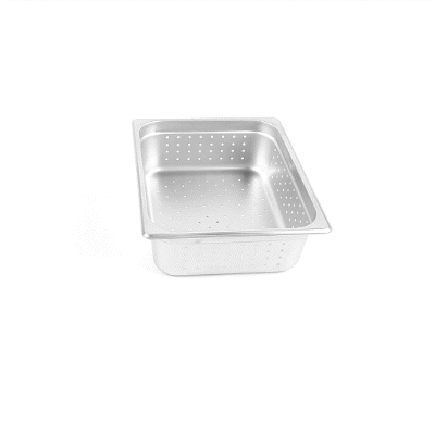 Kitchen Tek Stainless Steel 1/2 Size Steam Table Pan - 4 Inch Deep, Perforated, Anti Jam, 24 Gauge - 1 count box
