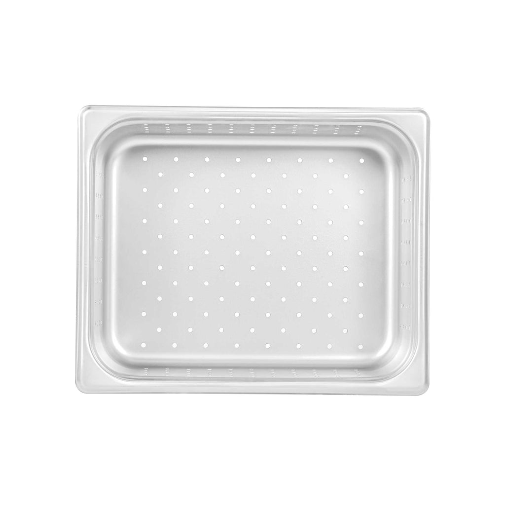 Kitchen Tek Stainless Steel 1/2 Size Steam Table Pan - 4 Inch Deep, Perforated, Anti Jam, 24 Gauge - 1 count box