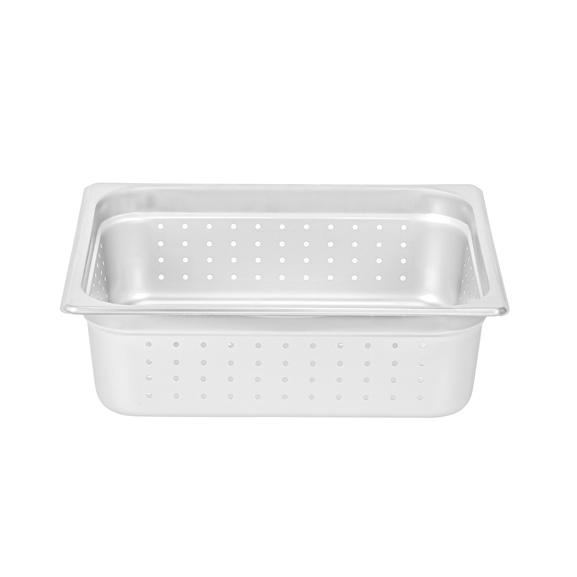 Kitchen Tek Stainless Steel 1/2 Size Steam Table Pan - 4 Inch Deep, Perforated, Anti Jam, 24 Gauge - 6 count box