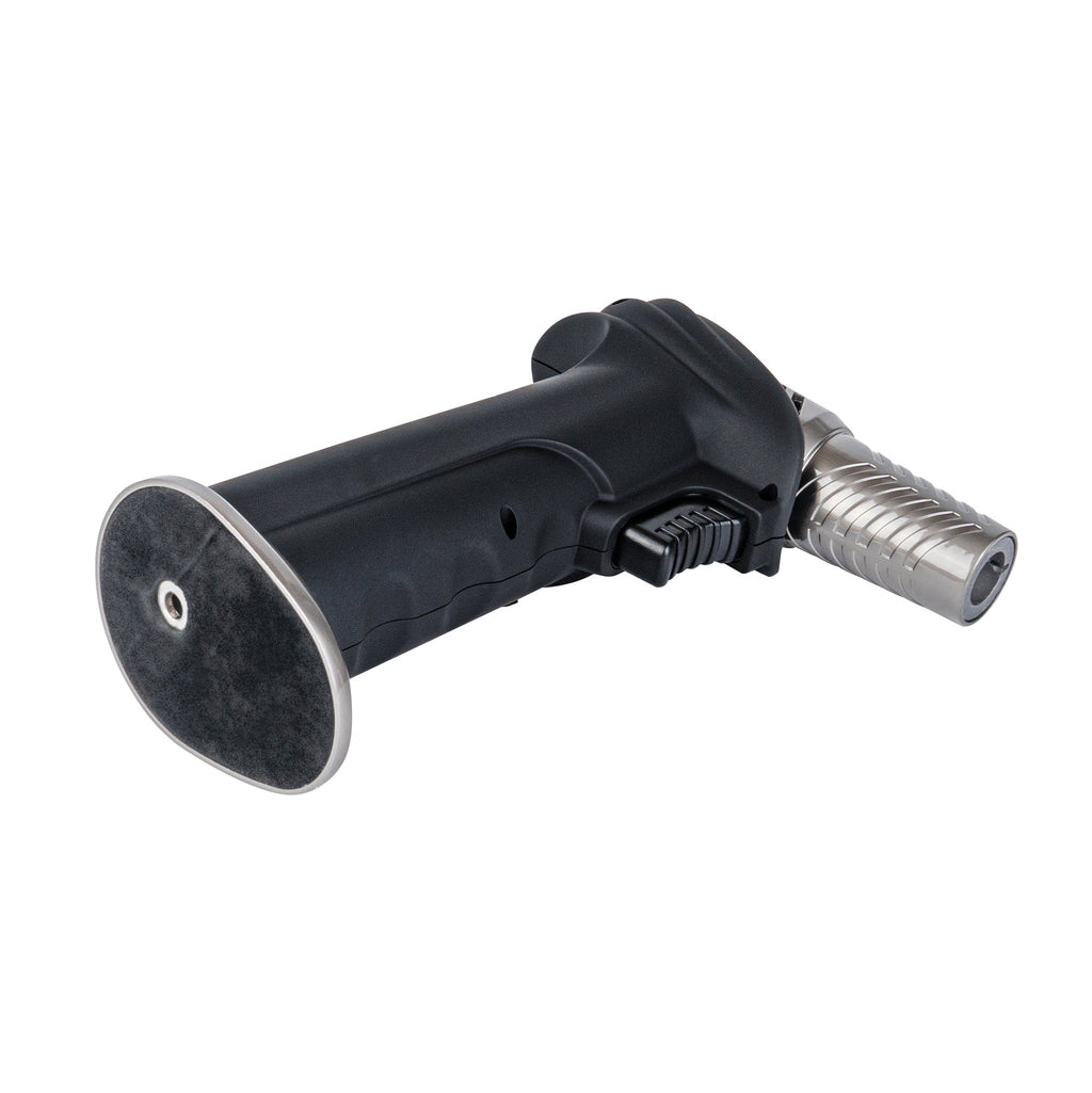 RW Pyro Black Butane Kitchen Torch - Adjustable Dial, Rotating Angle - 4 1/4'' x 2 3/4'' x 6'' - 1 count box