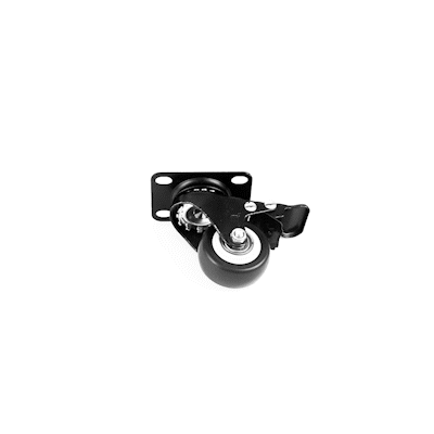 RW Hardware Black Swivel Plate Caster - with Brakes and Mounting Hardware - 2" - 4 count box