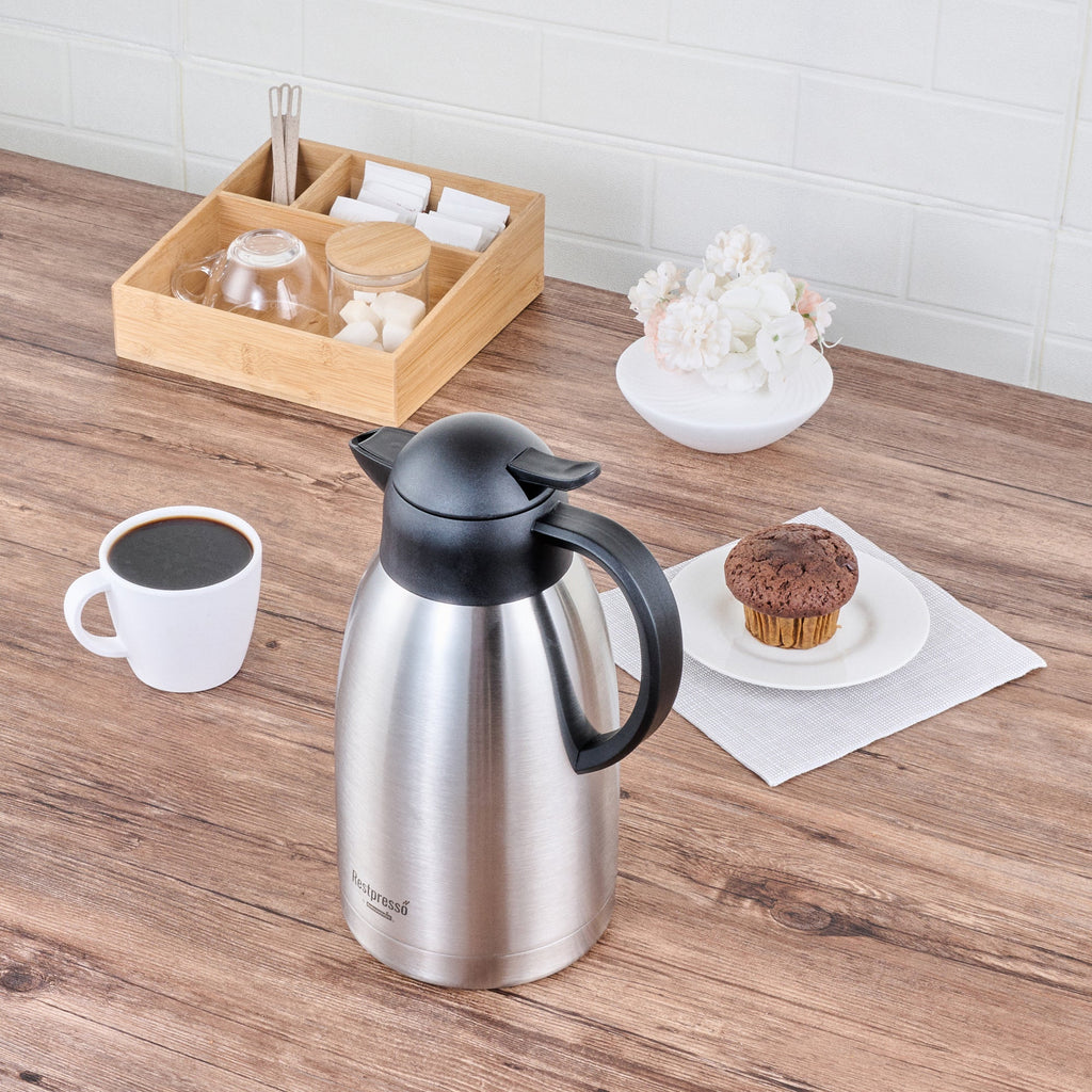 Restpresso 68 oz Vacuum Insulated Coffee Carafe / Server - 7 3/4" x 5 1/2" x 11" - 1 count box