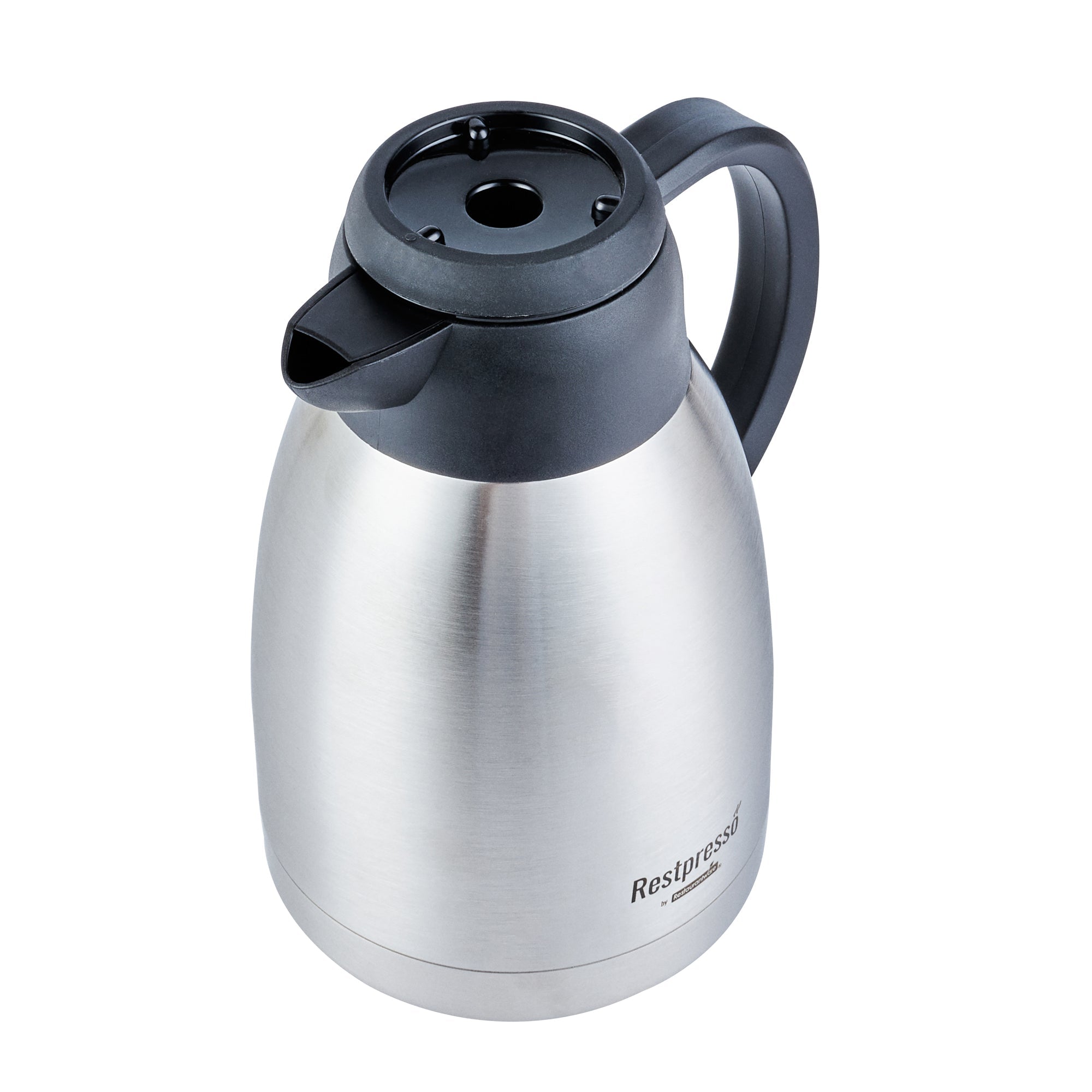 Restpresso 51 oz Insulated Coffee Carafe / Server - with Regular and Decaf Brew Thru Lids - 7 3/4" x 5 1/2" x 8 1/4" - 1 count box