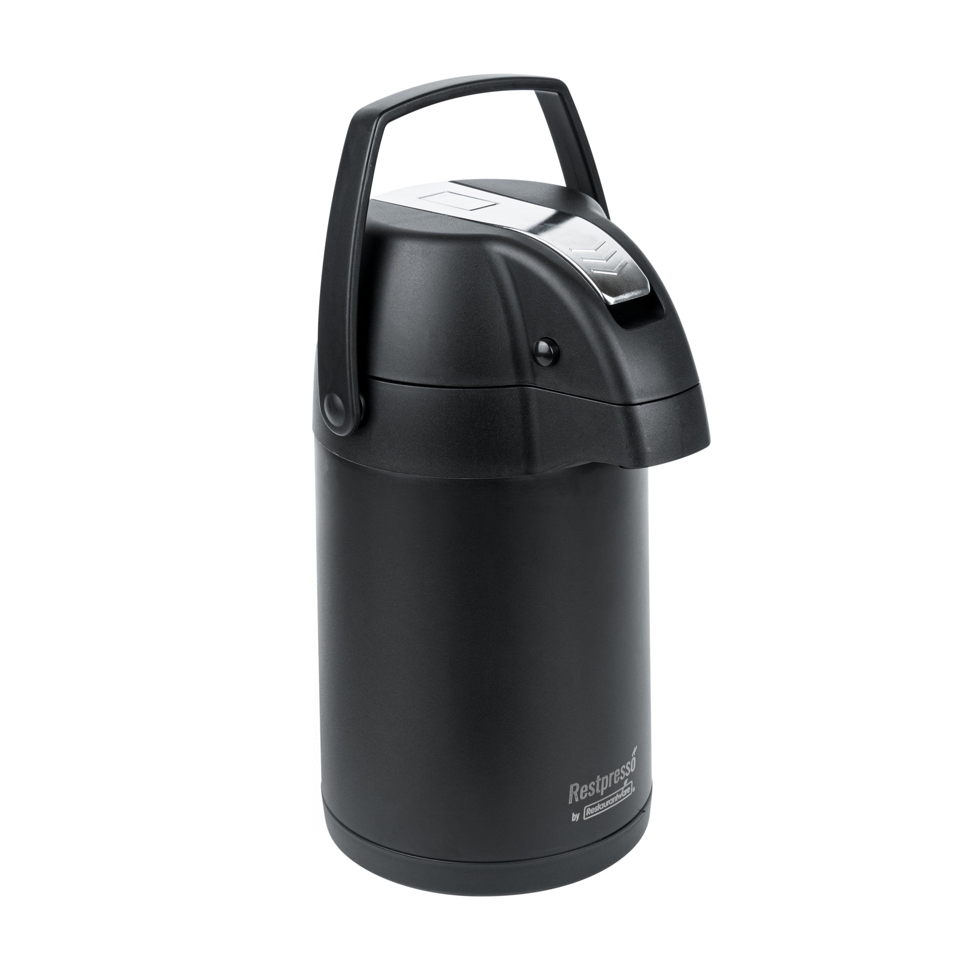 Restpresso 3L Black Vacuum Insulated Airpot Coffee Dispenser - Pump Lever, 12 hr Heat Retention - 1 count box