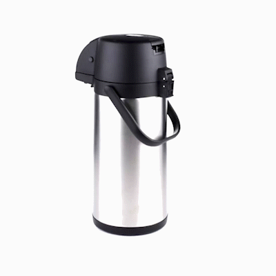 Restpresso 3L Vacuum Insulated Airpot Coffee Dispenser - Pump Lever, 12 hr Heat Retention, with Hanging Tag and Decals - 1 count box