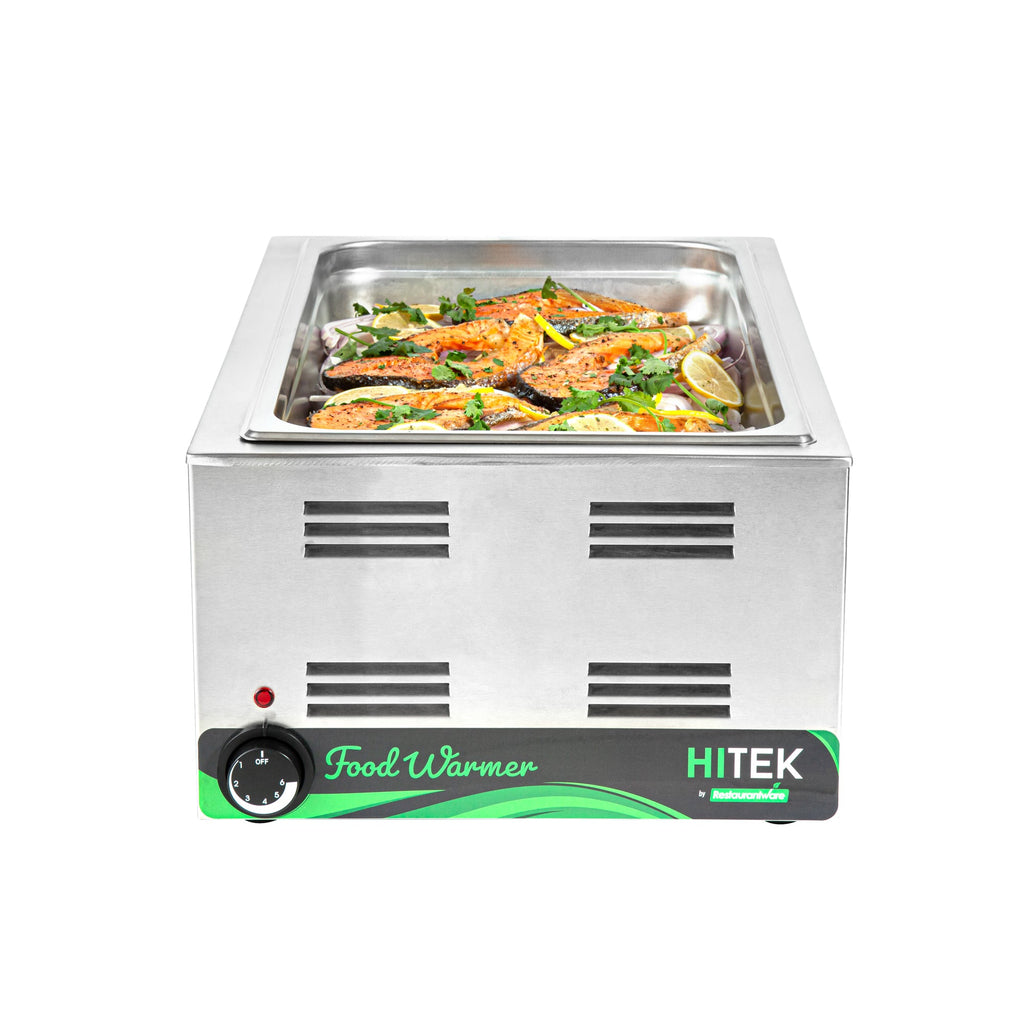 Hi Tek Stainless Steel Full Size Electric Countertop Food Warmer - 120V, 1200W - 12'' x 20'' - 1 count box