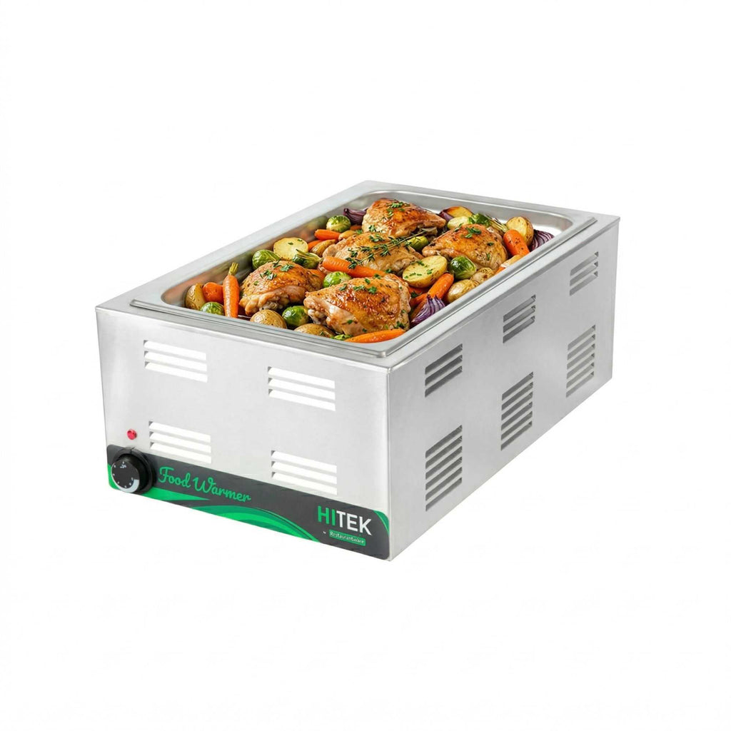 Hi Tek Stainless Steel Full Size Electric Countertop Food Warmer - 120V, 1500W - 12'' x 20'' - 1 count box