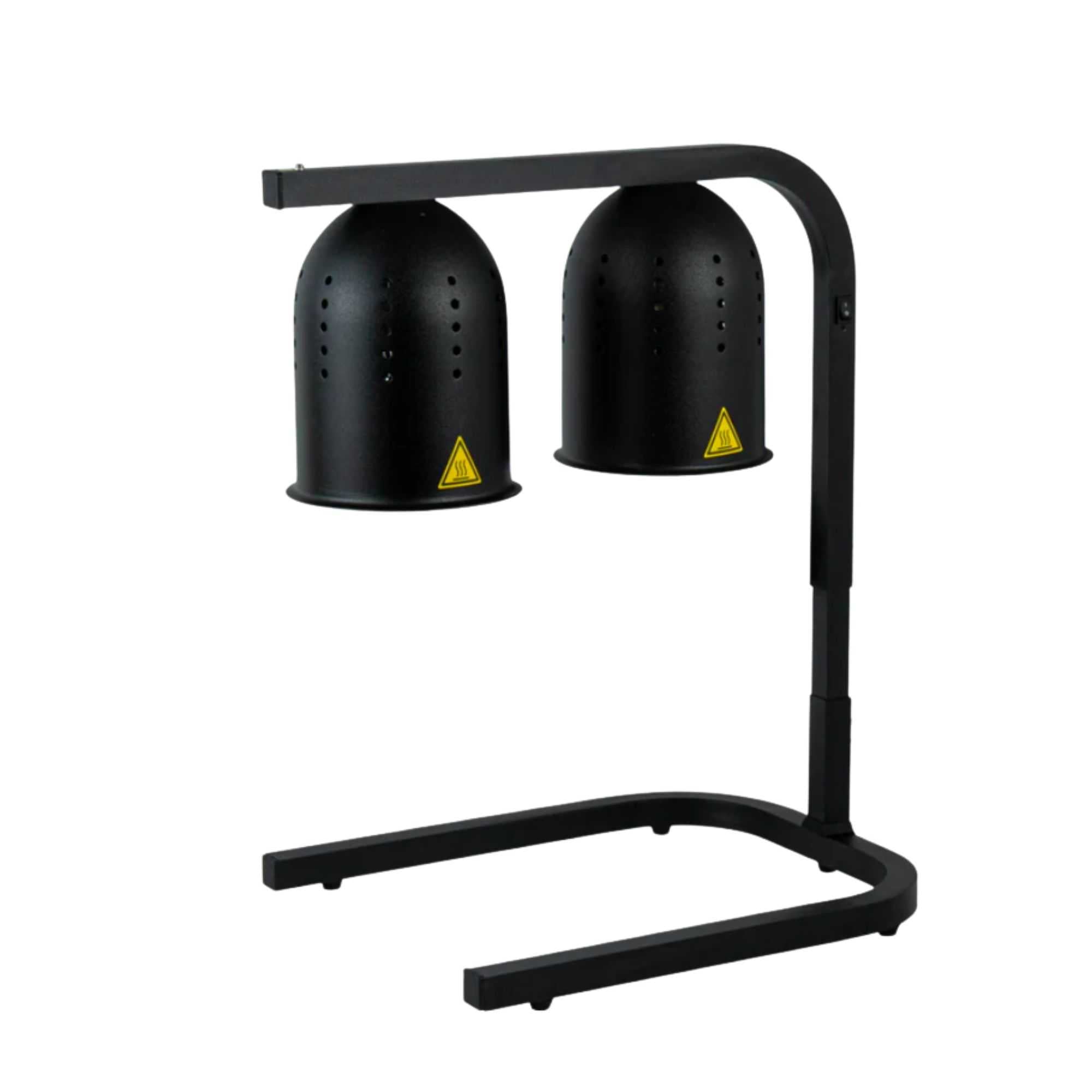 Hi Tek Black Aluminum Free Standing Heat Lamp - with 2 Bulbs, 120V, 500W - 1 count box