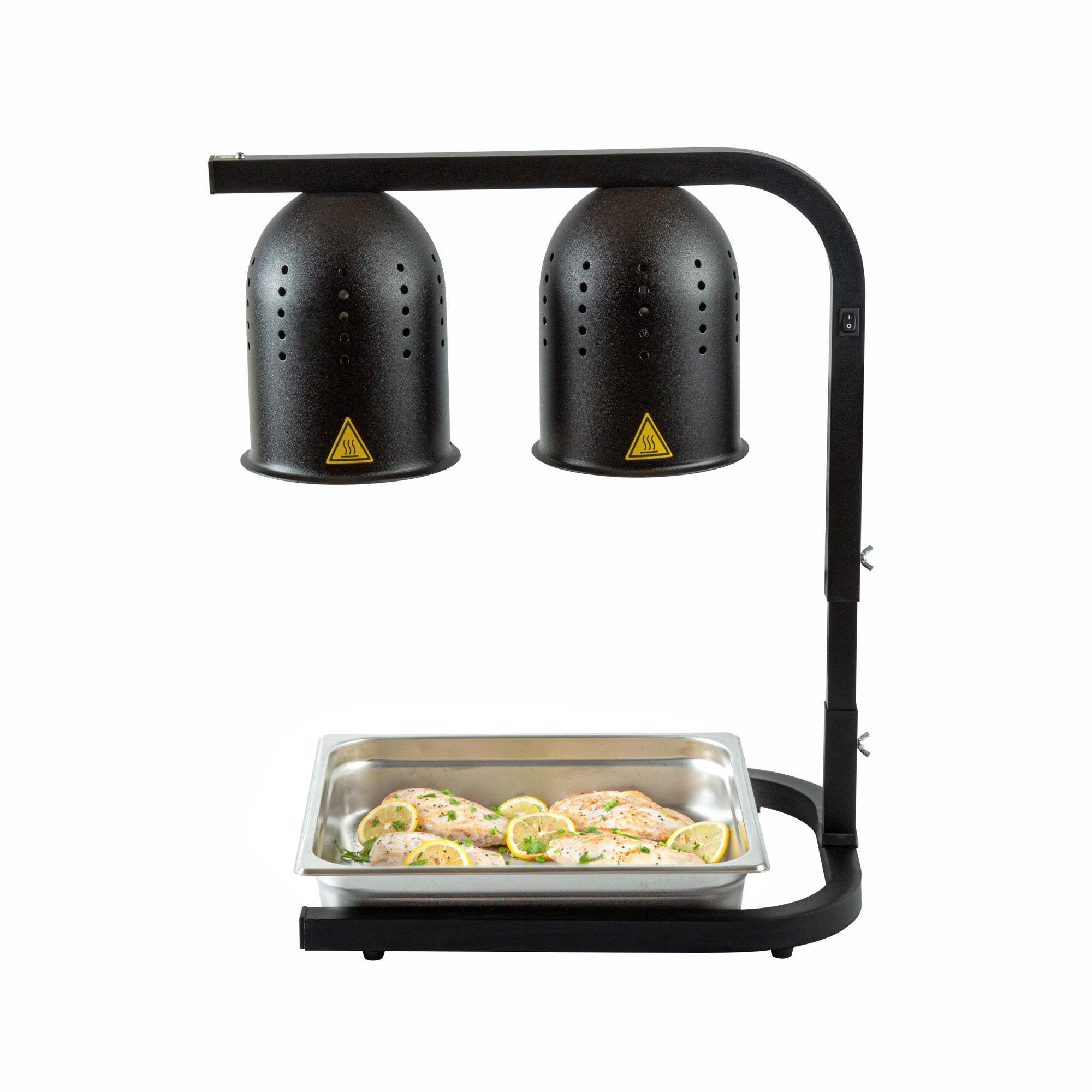 Hi Tek Black Aluminum Free Standing Heat Lamp - with 2 Bulbs, 120V, 500W - 1 count box