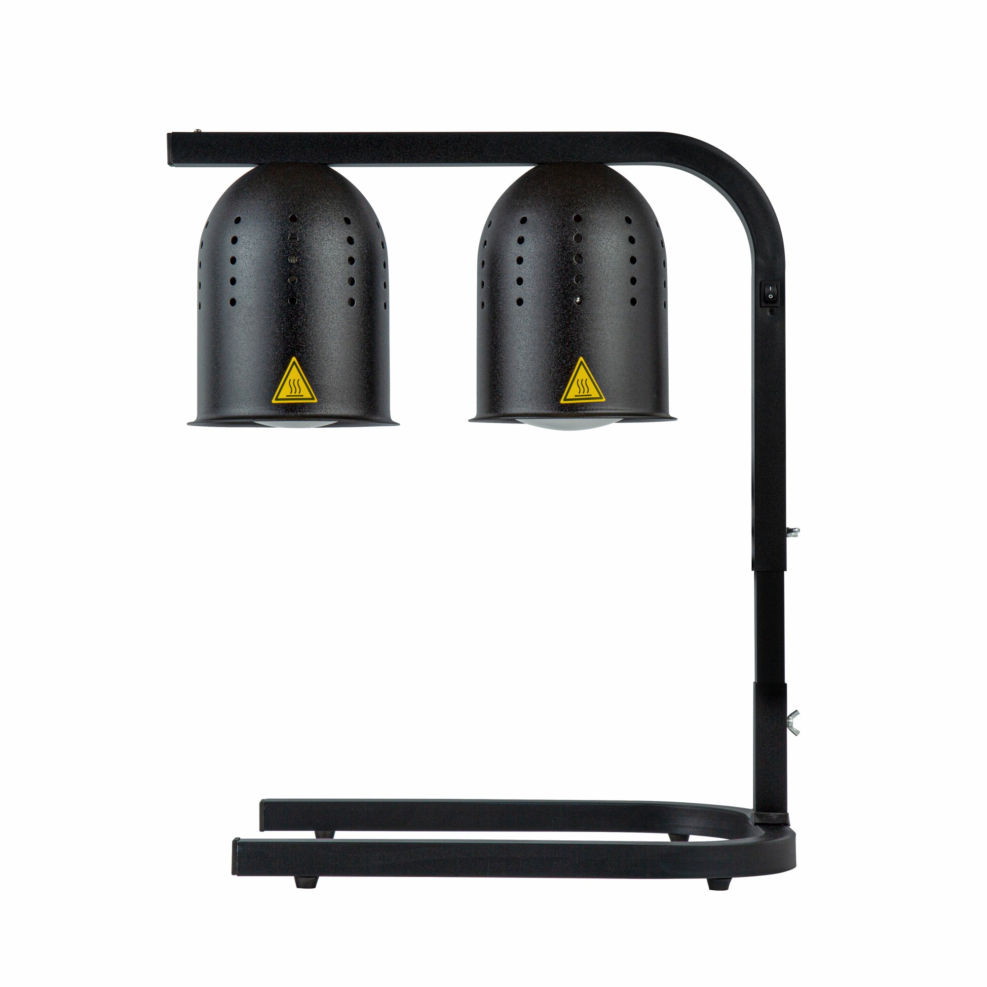 Hi Tek Black Aluminum Free Standing Heat Lamp - with 2 Bulbs, 120V, 500W - 1 count box