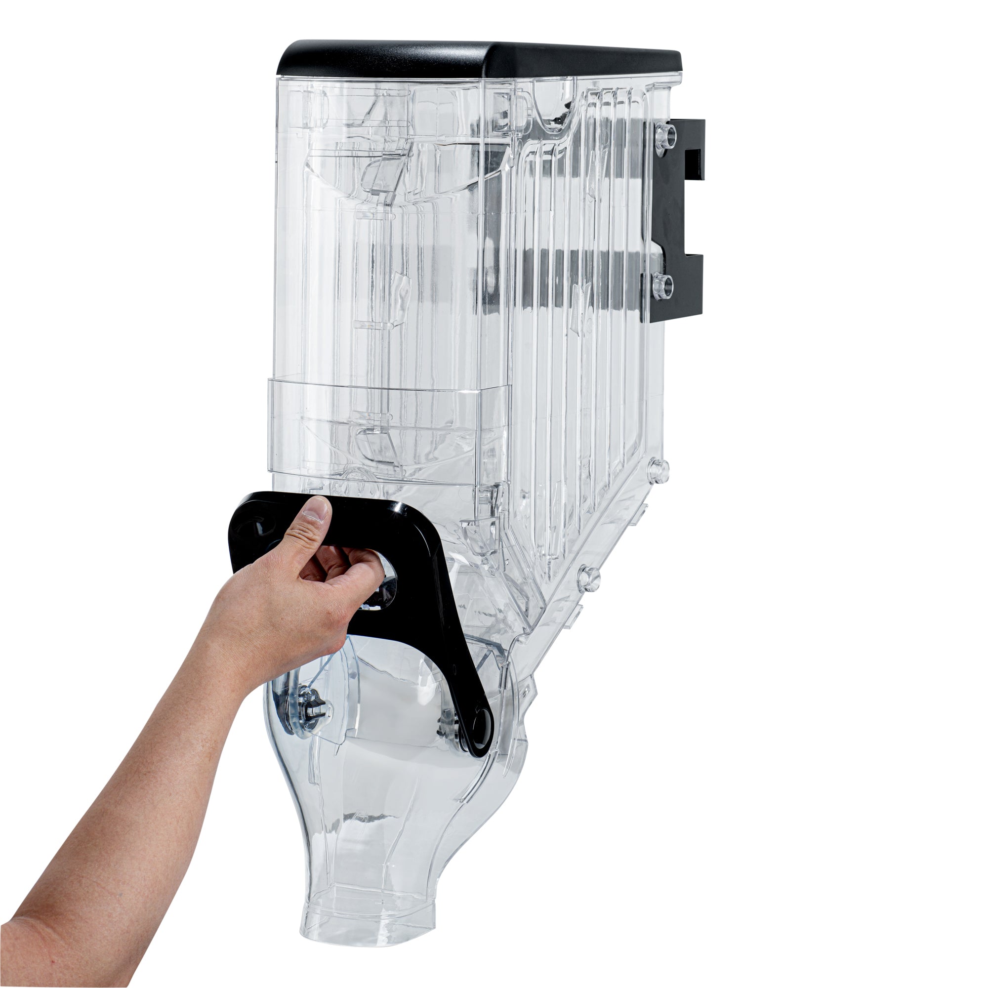 Met Lux 3.5 Gal Black Plastic Wall Mount Cereal Dispenser - 22 1/2" x 13 1/2" x 6" - 1 count box