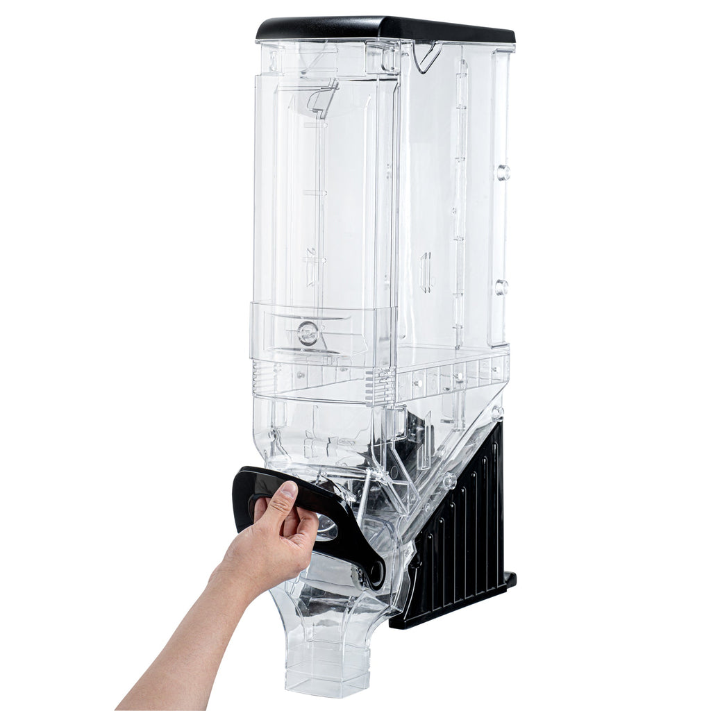 Met Lux 5 Gal Black Plastic Cereal Dispenser - with Stand - 28" x 13" x 6" - 1 count box