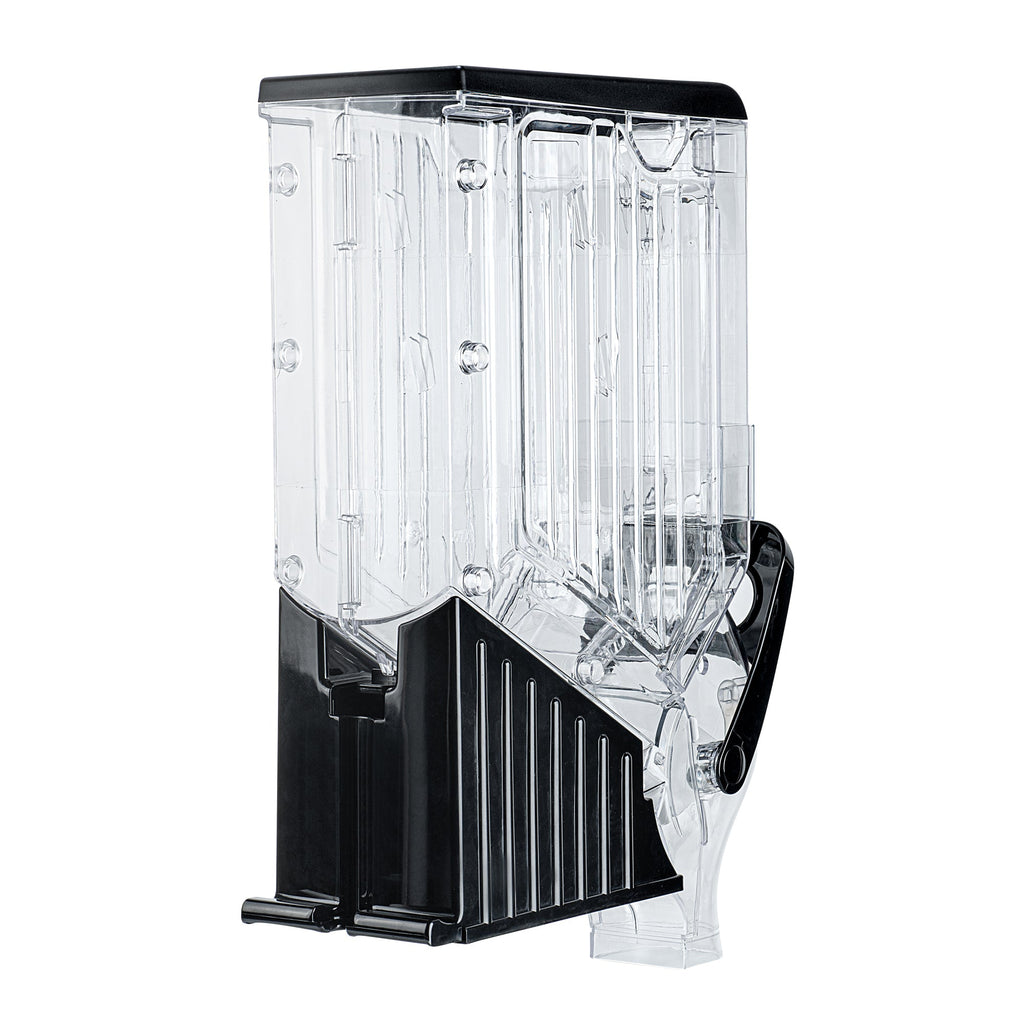 Met Lux 3.5 Gal Black Plastic Cereal Dispenser - with Stand - 22 1/2" x 13" x 6" - 1 count box