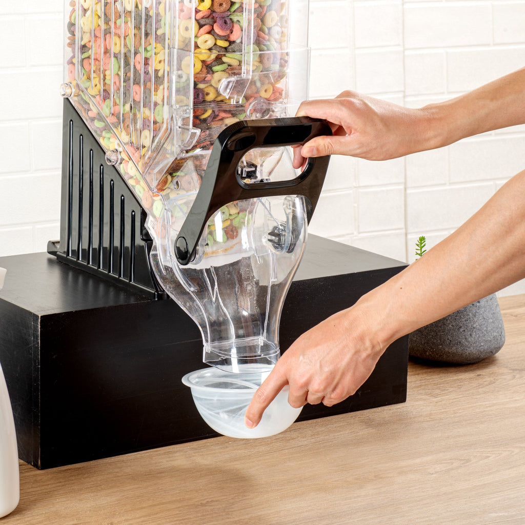 Met Lux 3.5 Gal Black Plastic Cereal Dispenser - with Stand - 22 1/2" x 13" x 6" - 1 count box