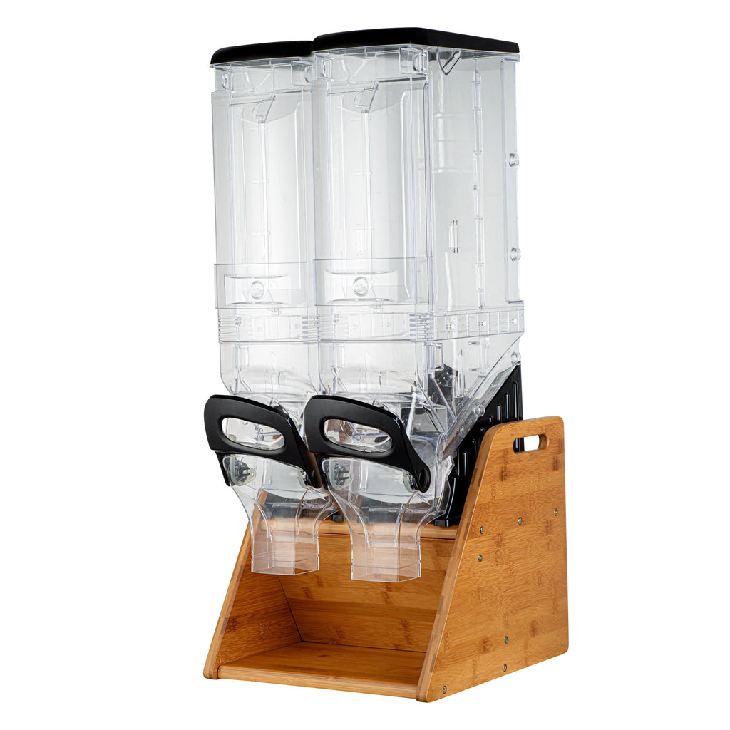 Met Lux Bamboo Cereal Dispenser Stand - Holds 2 Dispensers - 13 3/4" x 15 1/2" x 13" - 1 count box