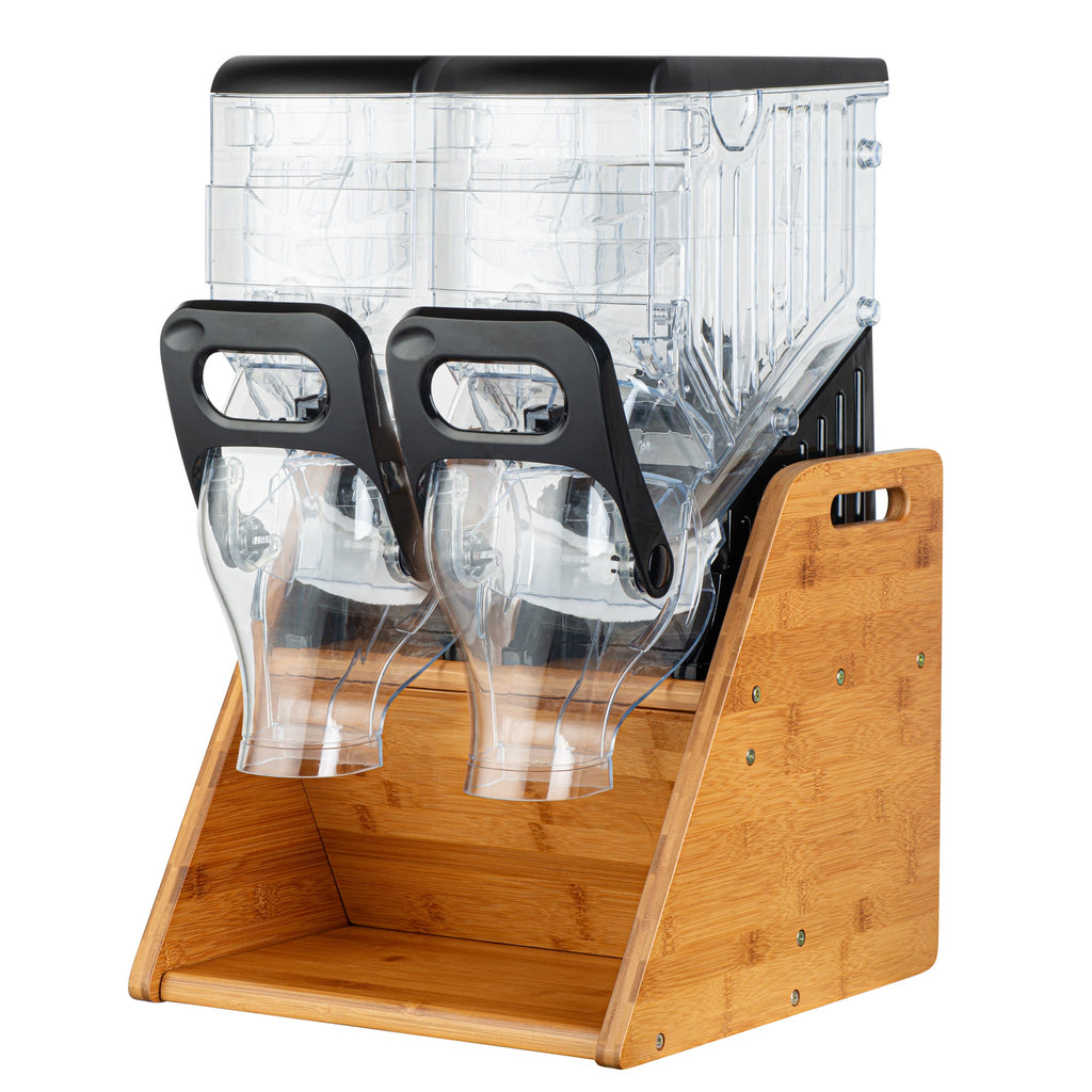 Met Lux Bamboo Cereal Dispenser Stand - Holds 2 Dispensers - 13 3/4" x 15 1/2" x 13" - 1 count box