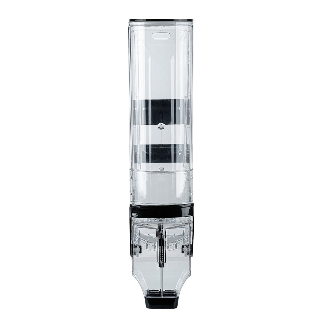 Met Lux 5 Gal Black Plastic Wall Mount Cereal Dispenser - 26 1/2" x 13 3/4" x 6" - 1 count box