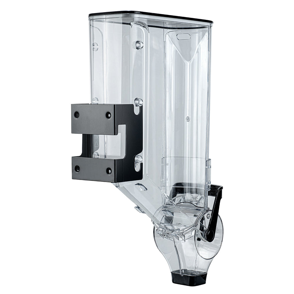 Met Lux 5 Gal Black Plastic Wall Mount Cereal Dispenser - 26 1/2" x 13 3/4" x 6" - 1 count box
