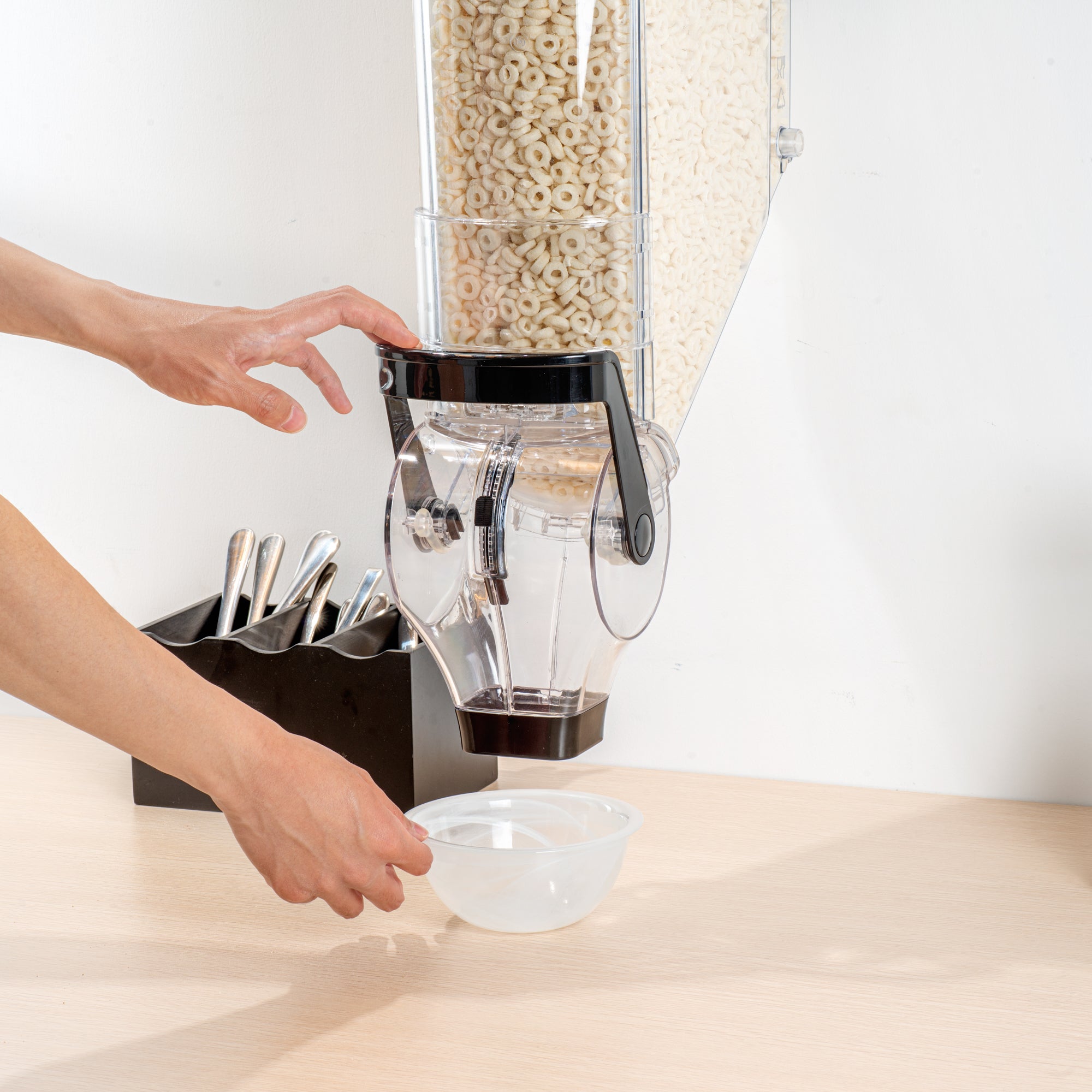 Met Lux 5 Gal Black Plastic Wall Mount Cereal Dispenser - 26 1/2" x 13 3/4" x 6" - 1 count box