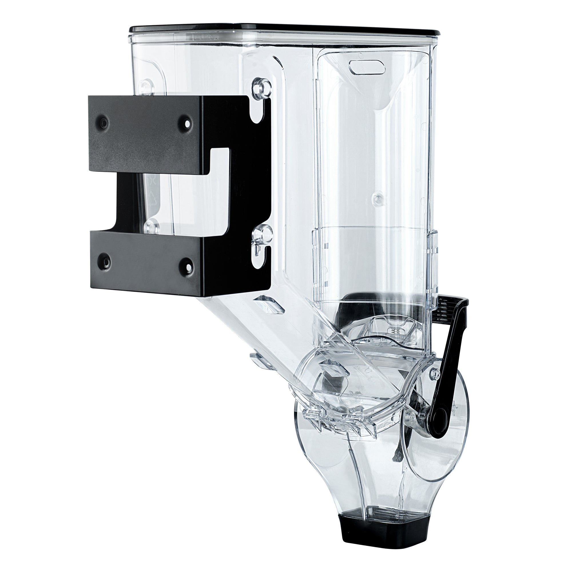 Met Lux 3.5 Gal Black Plastic Wall Mount Cereal Dispenser - 20 3/4" x 13 3/4" x 6" - 1 count box