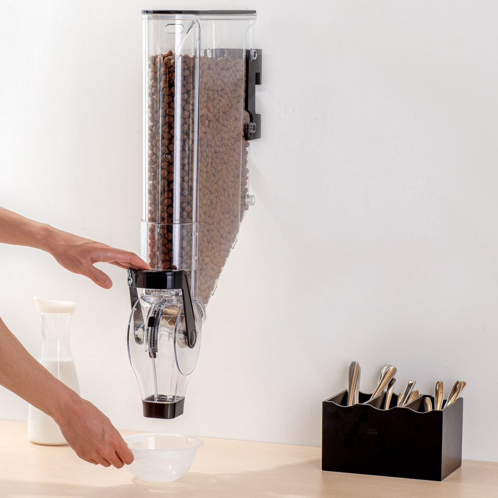 Met Lux 3 Gal Black Plastic Wall Mount Cereal Dispenser - 26 1/2" x 13 3/4" x 4" - 1 count box