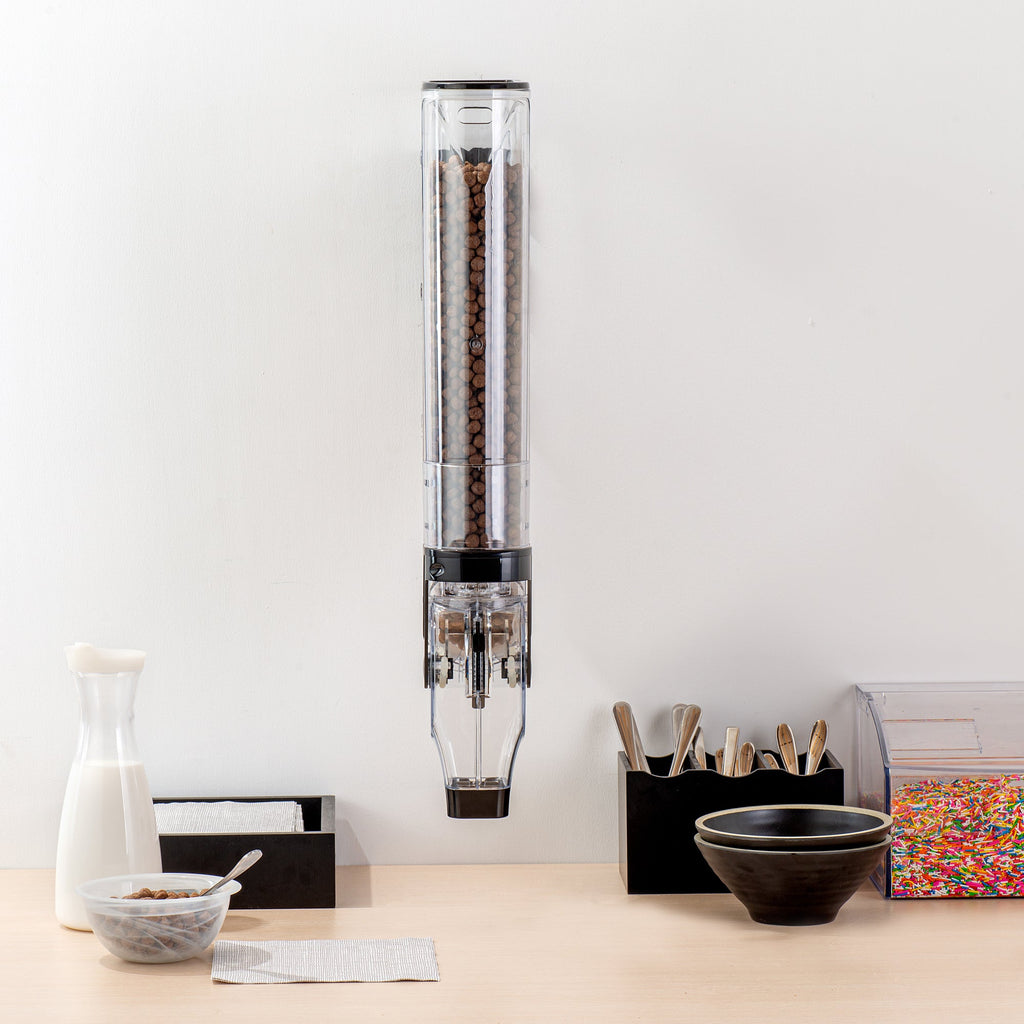 Met Lux 3 Gal Black Plastic Wall Mount Cereal Dispenser - 26 1/2" x 13 3/4" x 4" - 1 count box