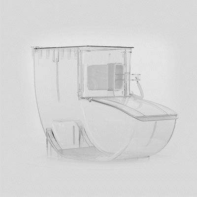 Met Lux 3 Gal Clear Plastic Topping Bin - 50 Cup, with Scoop - 13" x 15 3/4" x 7 3/4" - 1 count box