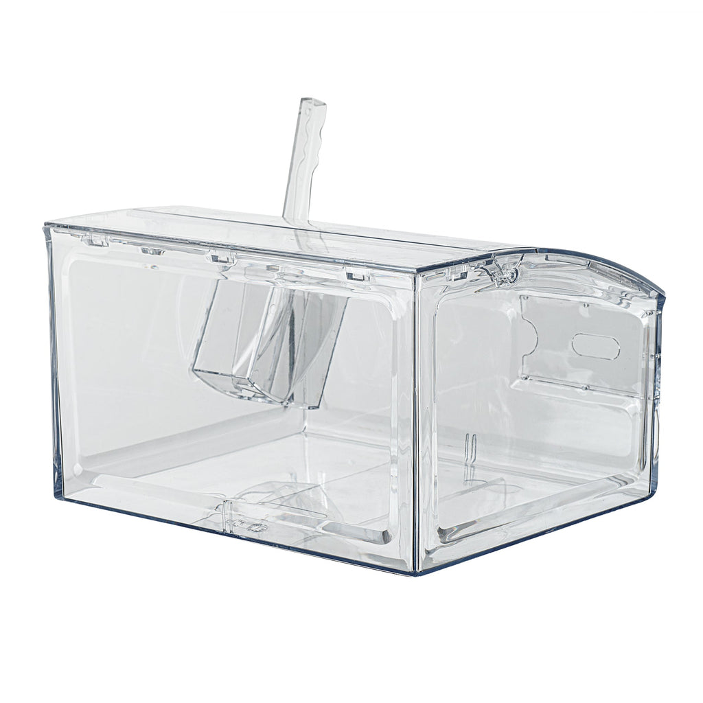 Met Lux 2 Gal Clear Plastic Topping Bin - 30 Cup, with Scoop - 7" x 9 3/4" x 11 3/4" - 1 count box