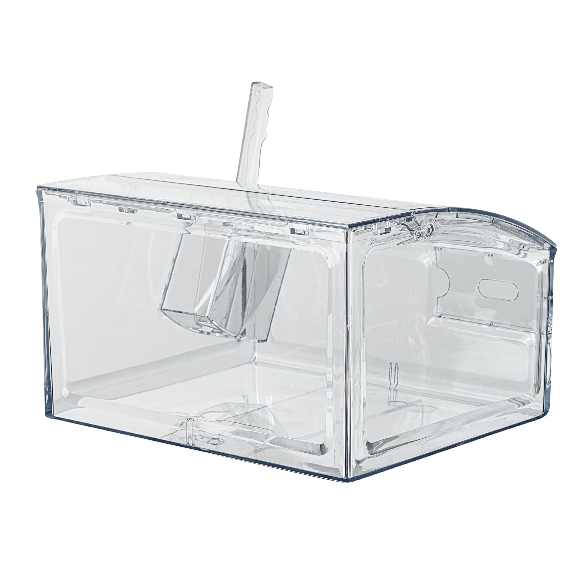 Met Lux 2 Gal Clear Plastic Topping Bin - 30 Cup, with Scoop - 7" x 9 3/4" x 11 3/4" - 1 count box