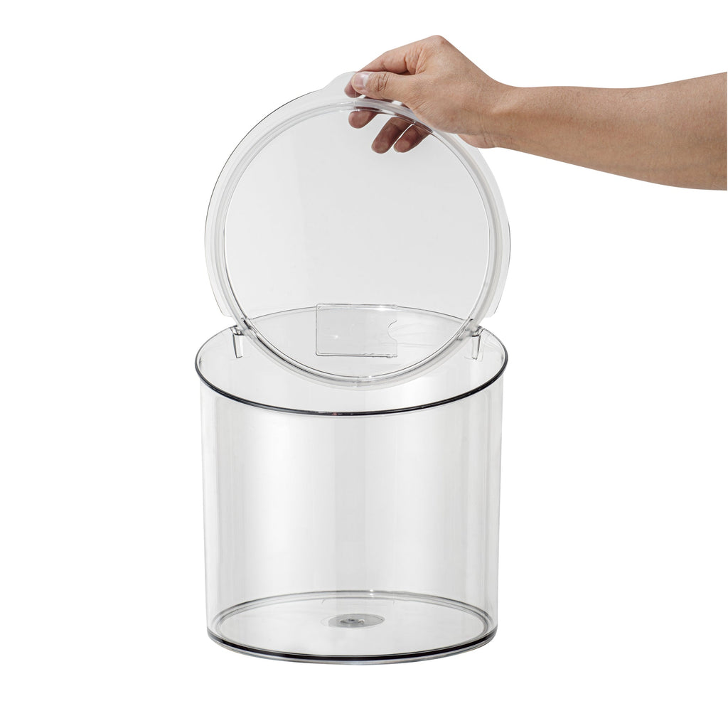 Met Lux 2.6 Gal Clear Plastic Storage Jar - with Hinged Lid - 9 3/4" x 9 3/4" x 8 1/4" - 1 count box