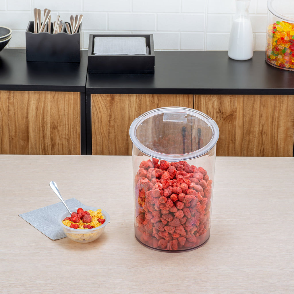 Met Lux 4 Gal Clear Plastic Storage Jar - with Hinged Lid - 9 3/4" x 9 3/4" x 13 3/4" - 1 count box