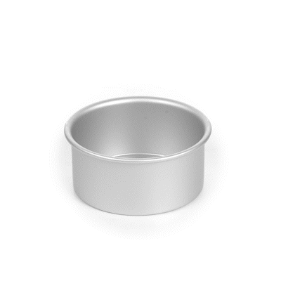 Met Lux Round Aluminum Straight-Sided Cake Pan - 6" x 6" x 3" - 1 count box
